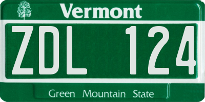 VT license plate ZDL124