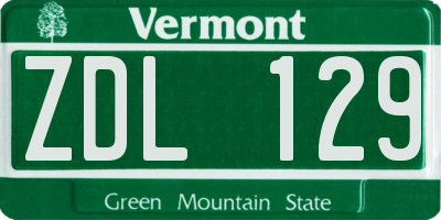VT license plate ZDL129