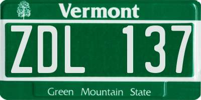 VT license plate ZDL137