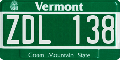 VT license plate ZDL138