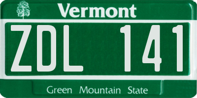 VT license plate ZDL141