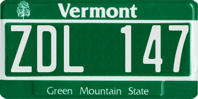 VT license plate ZDL147