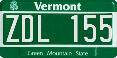 VT license plate ZDL155