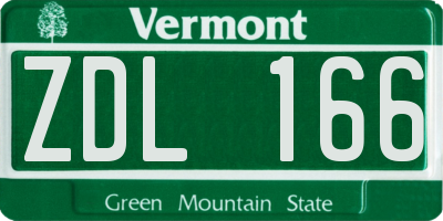 VT license plate ZDL166