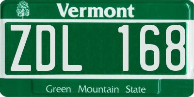 VT license plate ZDL168