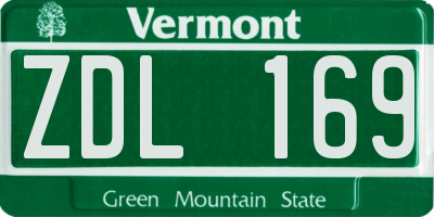 VT license plate ZDL169