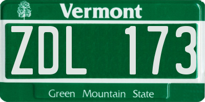 VT license plate ZDL173
