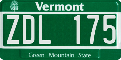 VT license plate ZDL175