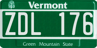 VT license plate ZDL176