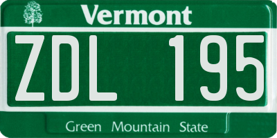 VT license plate ZDL195