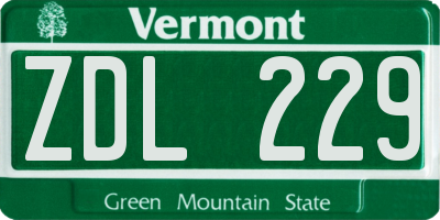 VT license plate ZDL229