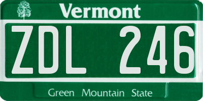 VT license plate ZDL246