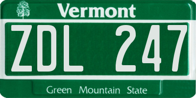 VT license plate ZDL247