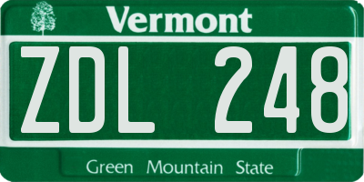 VT license plate ZDL248
