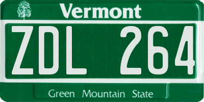 VT license plate ZDL264