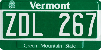 VT license plate ZDL267