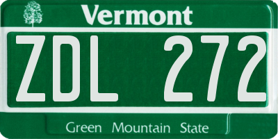 VT license plate ZDL272