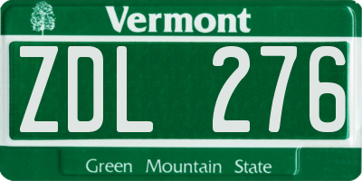 VT license plate ZDL276