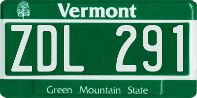 VT license plate ZDL291