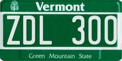 VT license plate ZDL300