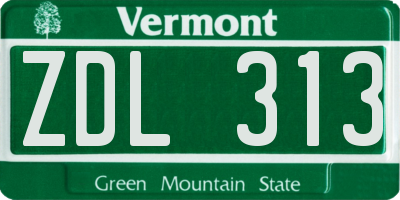 VT license plate ZDL313