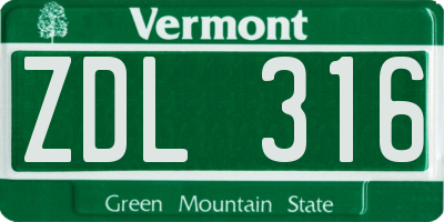 VT license plate ZDL316