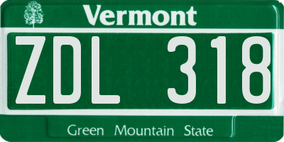VT license plate ZDL318