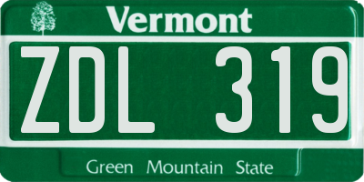 VT license plate ZDL319