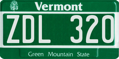 VT license plate ZDL320