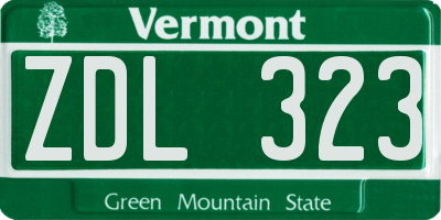 VT license plate ZDL323