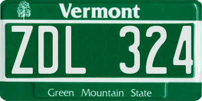 VT license plate ZDL324