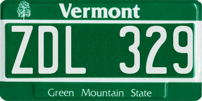 VT license plate ZDL329