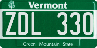 VT license plate ZDL330