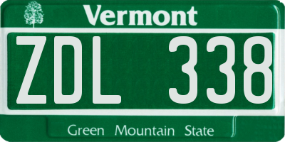 VT license plate ZDL338