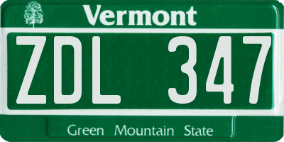 VT license plate ZDL347