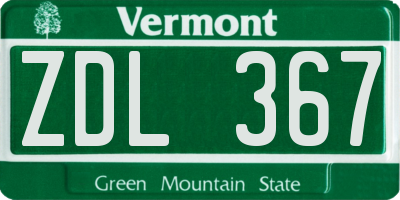 VT license plate ZDL367