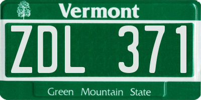 VT license plate ZDL371