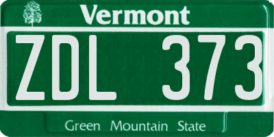 VT license plate ZDL373