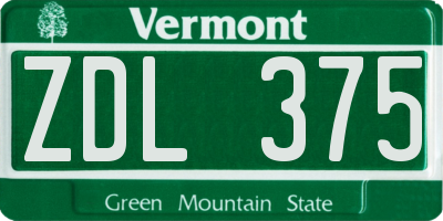 VT license plate ZDL375