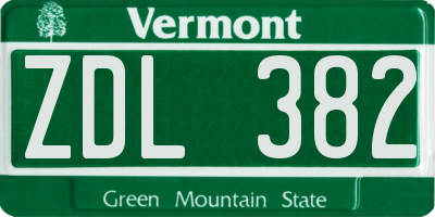 VT license plate ZDL382