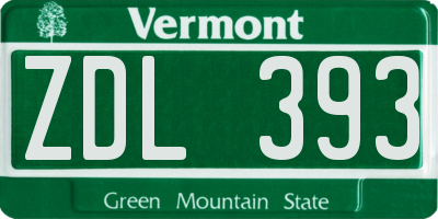 VT license plate ZDL393