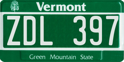 VT license plate ZDL397