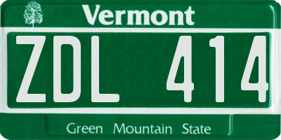 VT license plate ZDL414