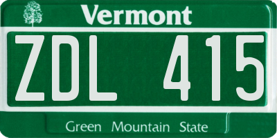 VT license plate ZDL415