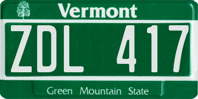 VT license plate ZDL417
