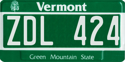 VT license plate ZDL424