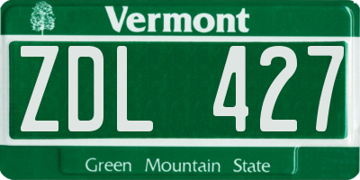 VT license plate ZDL427