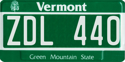 VT license plate ZDL440