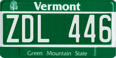 VT license plate ZDL446
