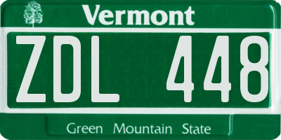 VT license plate ZDL448